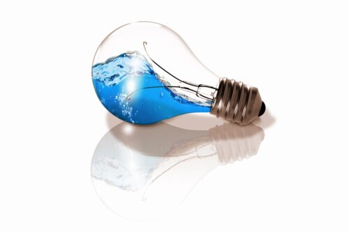 lightbulb, water, wave