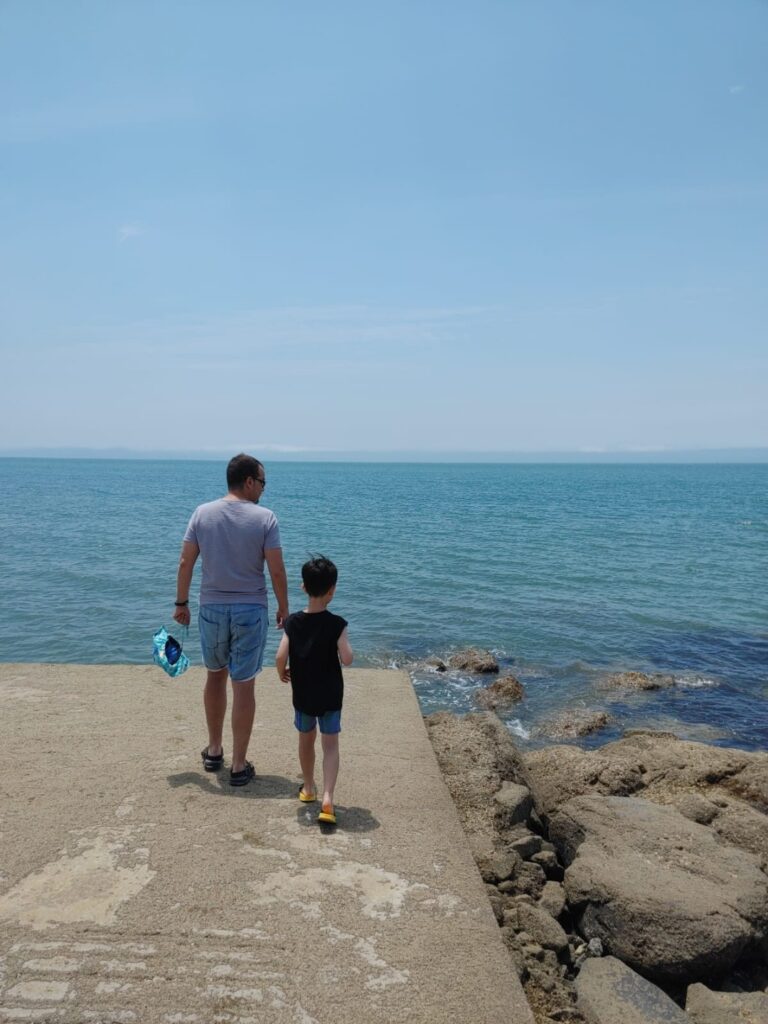 Father and Son at the beach