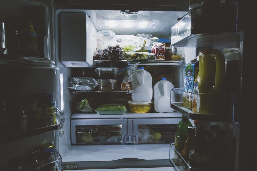 Food in a fridge