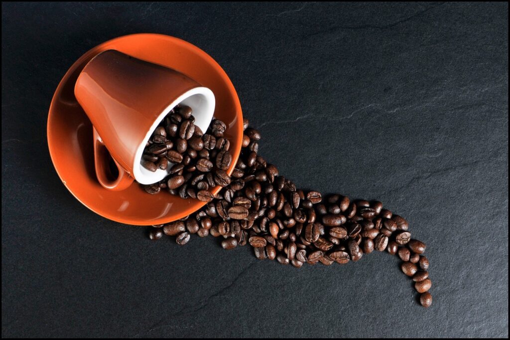 coffee beans spilling