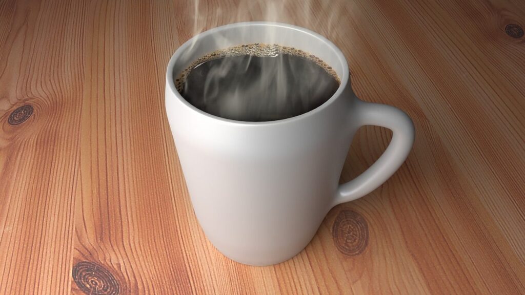 steaming cup of reheated cold brewed coffee