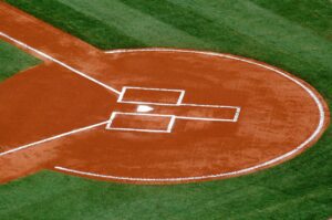 the home plate of a baseball game