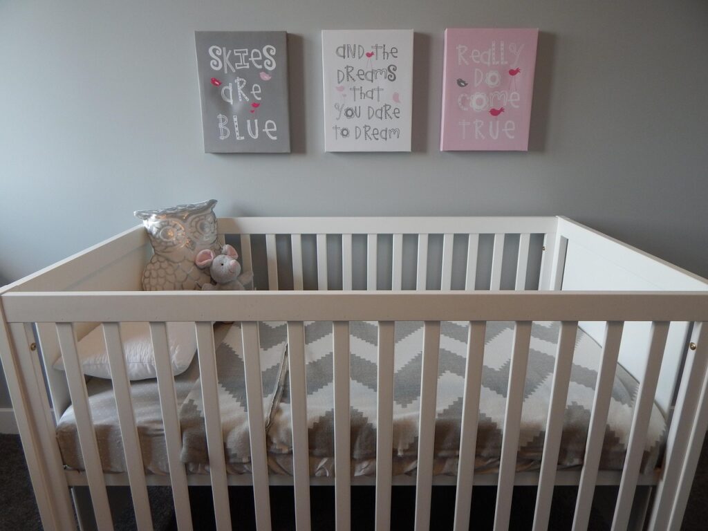 an empty crib for sleeping