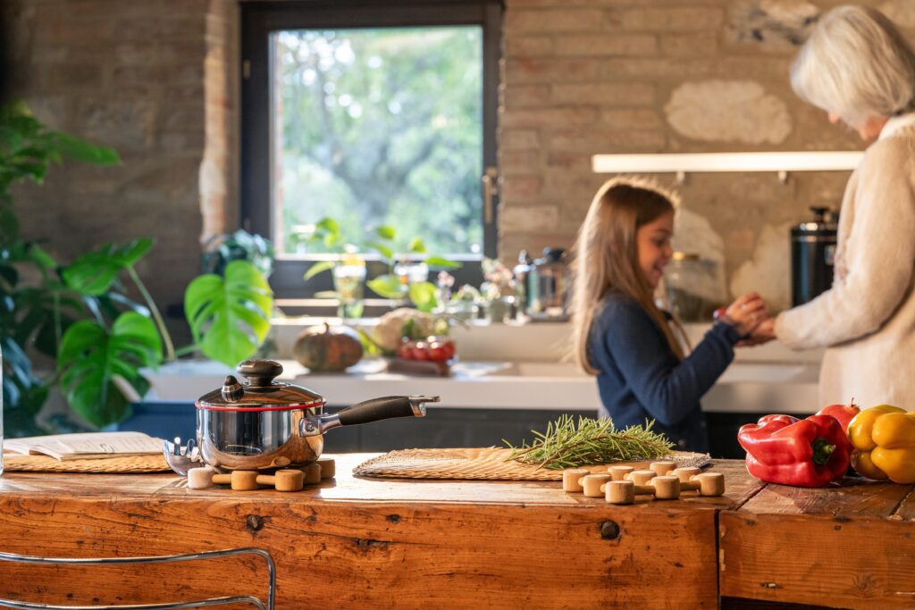 working parents preparing a meal